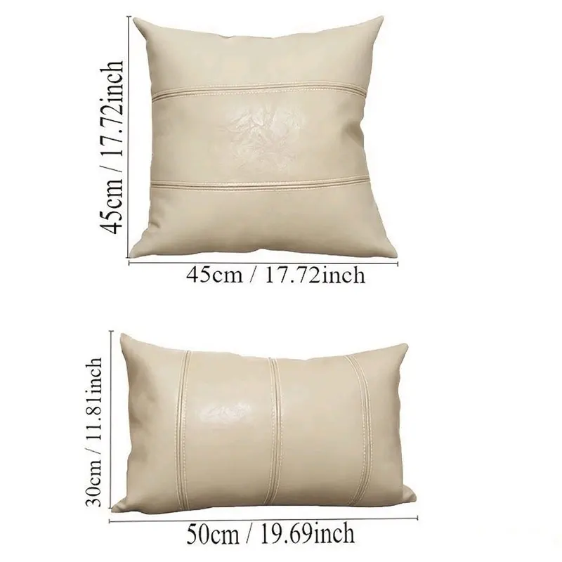 Presente de natal 1pc capas de almofada de couro falso grosso grande decorativo moderno fazenda casos quadrados para sofá cama