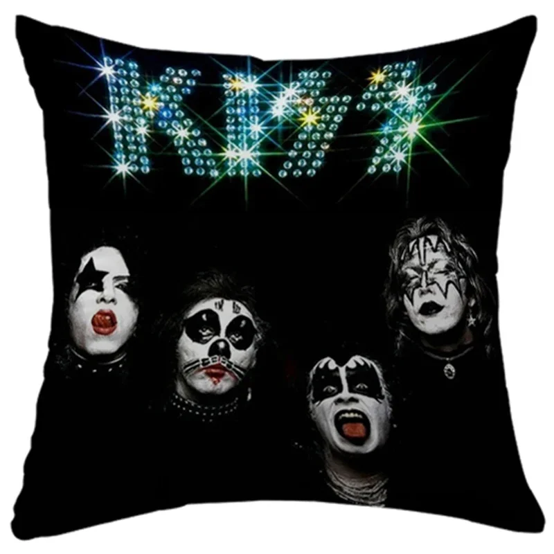 Cushion Cover 45x45 for Bed Sofa Pillows KISS Rock & Roll All Nite Party Home Decor Pillow Cozy Cases Decorative Band Dakimakura