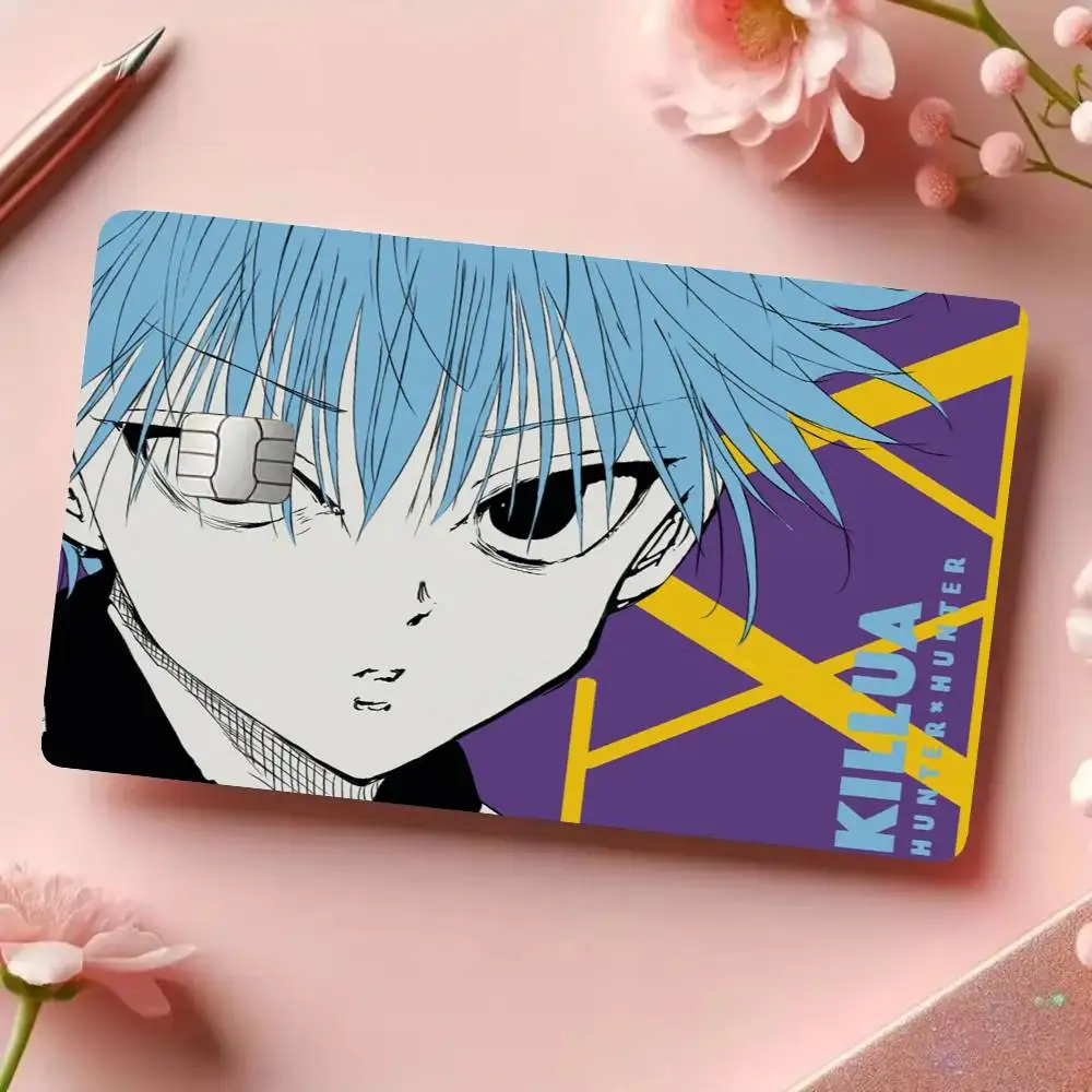 هنتر X هنتر أنيمي بطاقة ملصقات ملصق مائي 4 قطعة بولي كلوريد الفينيل جلود بطاقة الائتمان القابلة للإزالة ذاتية اللصق طبقة رقيقة واقية