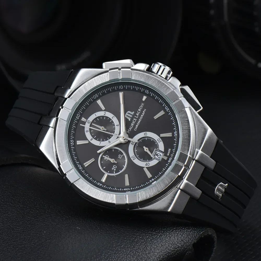High Quality Maurice Lacroix Brand Watches For Mens Multifunction Chronograph WristWatch Business Precious Quartz AAA Male Clock image 3