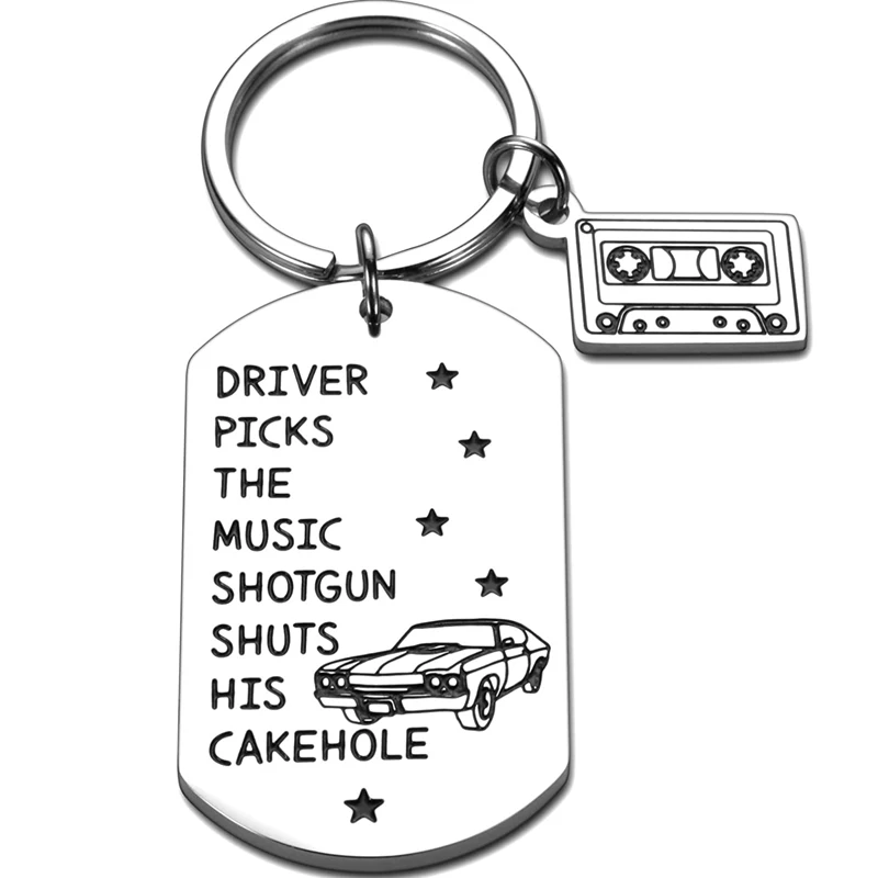 Funny Music Lover Keychain Gift Brother Son Birthday Graduation TV Show Merchandise Gifts for Musician Trucker New Driver Picks