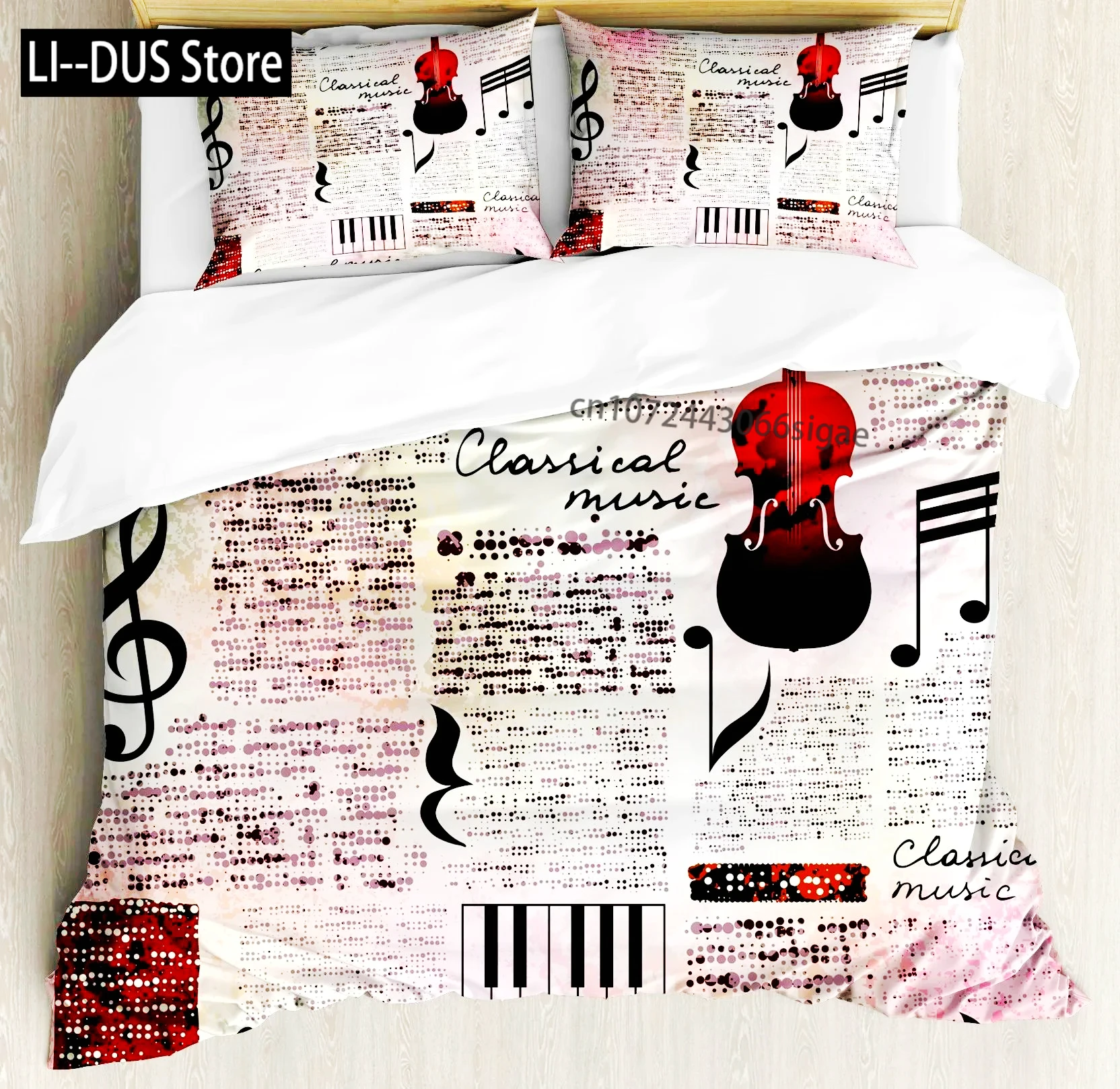 

Old Newspaper Duvet Cover Set Vintage French Bedding Brown Quilt Cover For Boys Girls Teens Polyester Comforter Cover