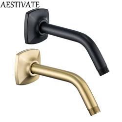 6 Inch Black Gold Shower Head Extension Arm Wall Mounted Rainfall Extend Pipe Tube Stainless Steel Bathroom Accessories.