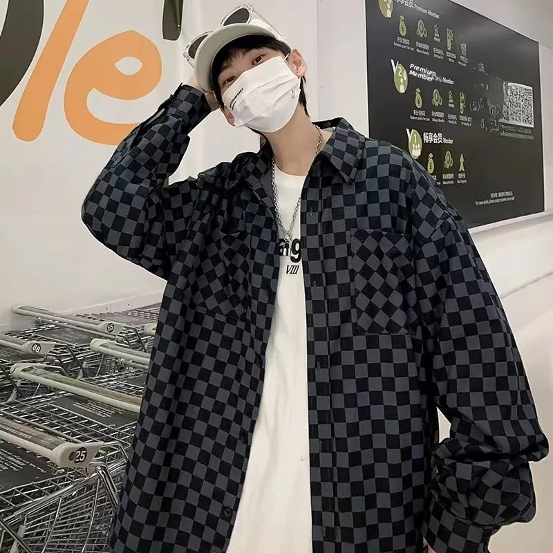 

Trendy American Sle Men's Long Sve irt plus Size Cheered Faionable Hong Kong Sle Japanese Sle Autumn Collection
