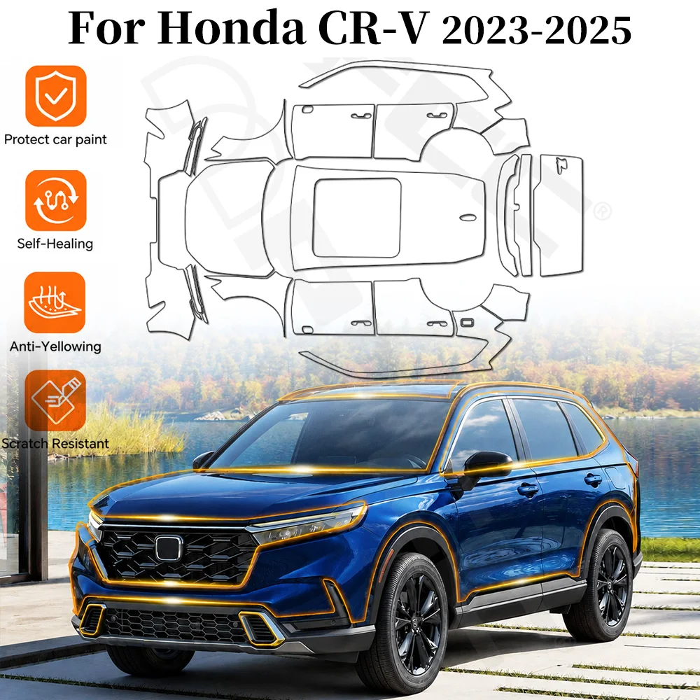 For HONDA CR-V 2023-2025 Full Car Paint Protection Film Anti-Scratch Pre-cut TPU PPF Clear Bra Invisible Resistant Repairable