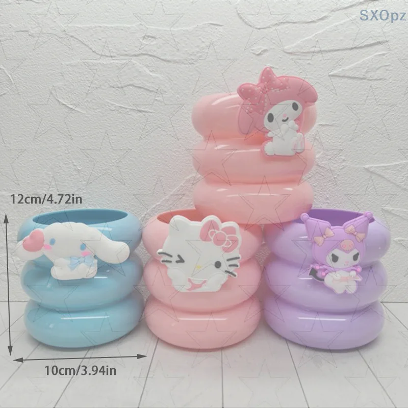 メロディーハローキティアニメペンホルダー文房具ブラシ収納メッシュ化粧ブラシペンケース大容量デスクトップペンホルダーボックス