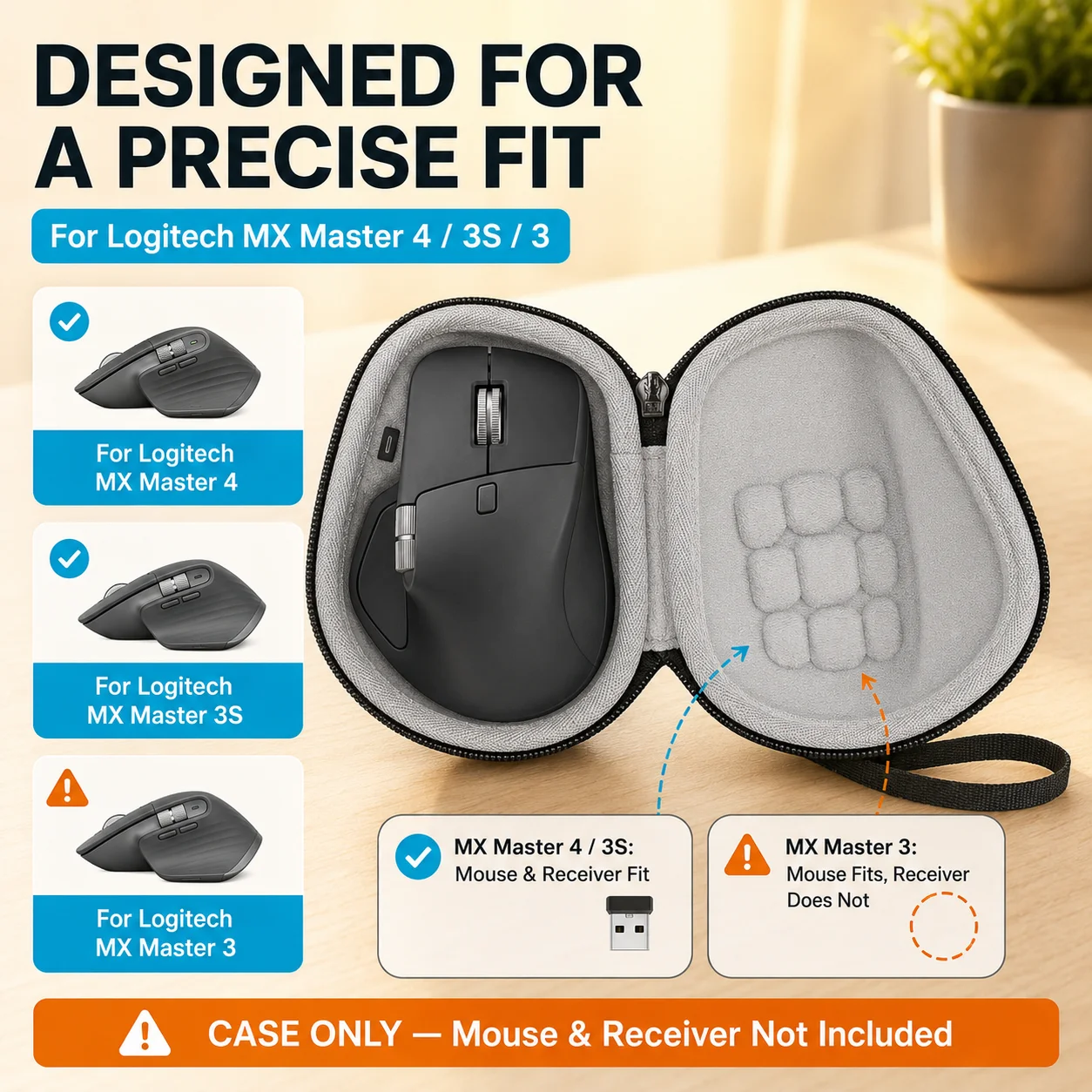 Storage Bag Carrying Mouse Protective Cover Mice Hard Case Travel Accessories for Logitech MX Master4/MX Master 3S/MX Master 3
