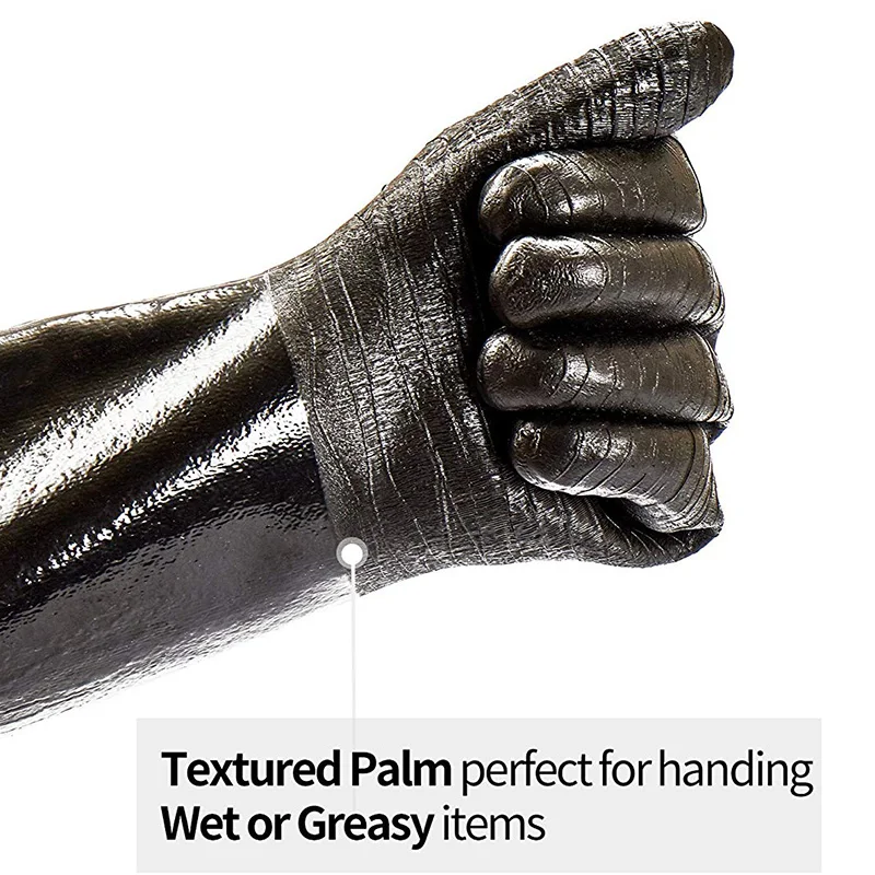 High Heat Gloves Griller Insulated Cooking Gloves for Barbecue/Grill/Smoker/Oven Mitt/Baking, Waterproof 17Inch Long Sleeve TQ