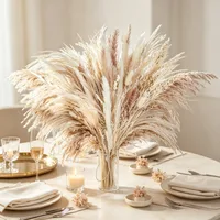 Boho Natural Dried Pampas Grass Bouquet, Bunny Tails Grass Mixed Dried Floral, Vase Filler for Home Table Wedding Decor, Christmas Valentine's Day Party Decoration, Holiday Gift for Girlfriend Mom Women 2