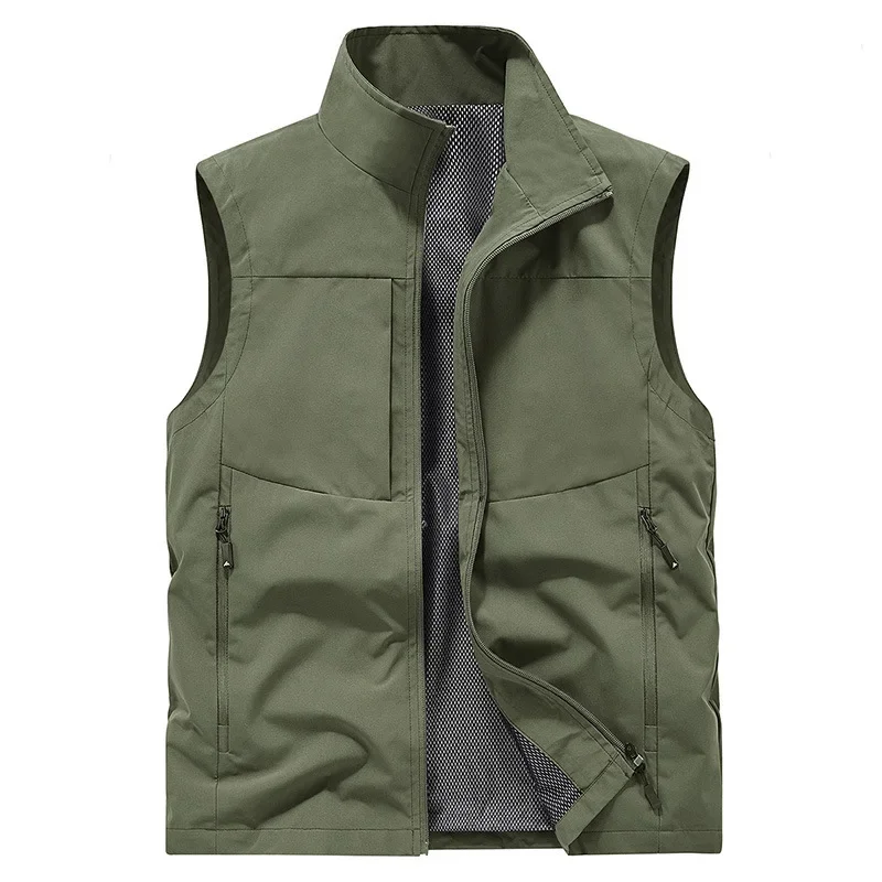 

Summer Men's Ultra Light Vests Casual Men Quick Dry Multi-Pocket Waistcoats Men Mesh Breathable Fishing Sleeveless Jackets 5XL
