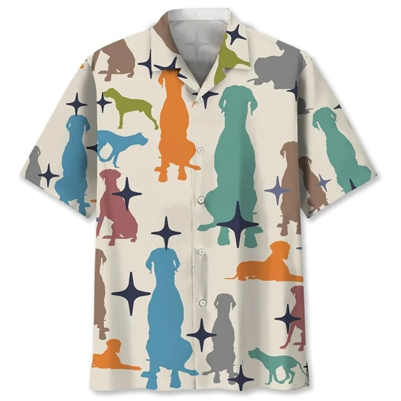 قمصان هاواي للرجال بأكمام قصيرة ، قمم Y2K ، كلاب أنيمي كرتون ، ملابس هاراجاو ، بلوزة نسائية ، ملابس الشارع الشهير ، مصمم ، موضة جديدة ، 4XL #3