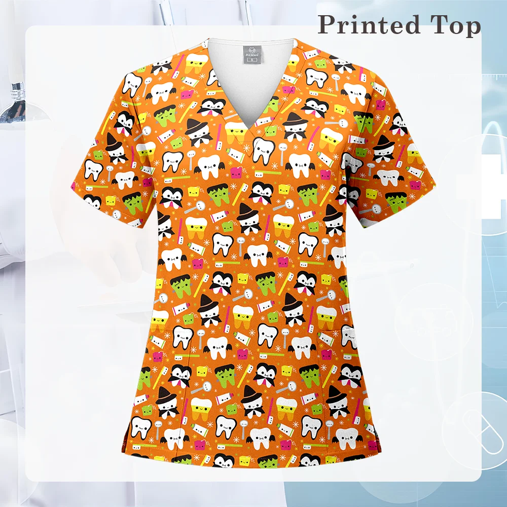 Fashionable S-XXL Pet Grooming Doctor Work Clothes Scrubs Workwear Men and Women Uniforms Wholesale Printing  Tops Shirts