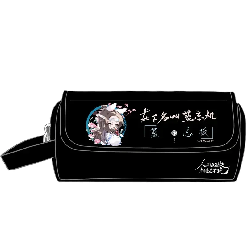 Anime Grandmaster of Demonic Cultivation Weiwuxian Lanwangji 20X10X6.5CM Large Capacity Simple Canvas Stationery Pencil Case