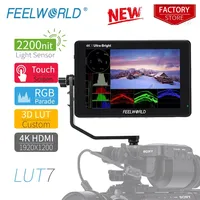 FEELWORLD LUT7 7 Inch Field camera Monitor Ultra Bright 2200nit Touch Screen 3D LUT HDMI Input Output Full HD 1920x1200 Montior