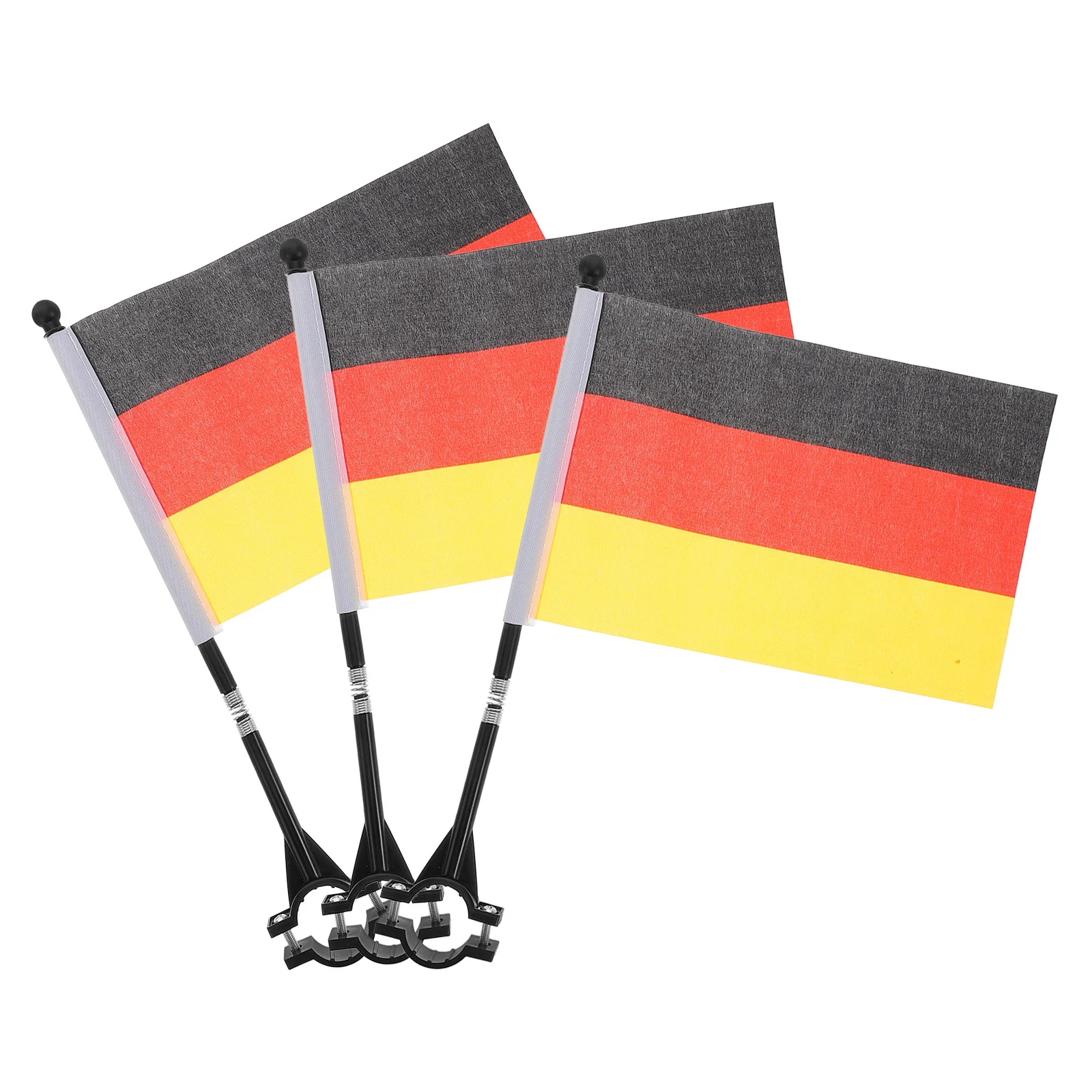

3Pcs Bike Germany Flags Durable Bike Handlebar Flag Attachment Cycling Decoration Replacement Cycling Decor