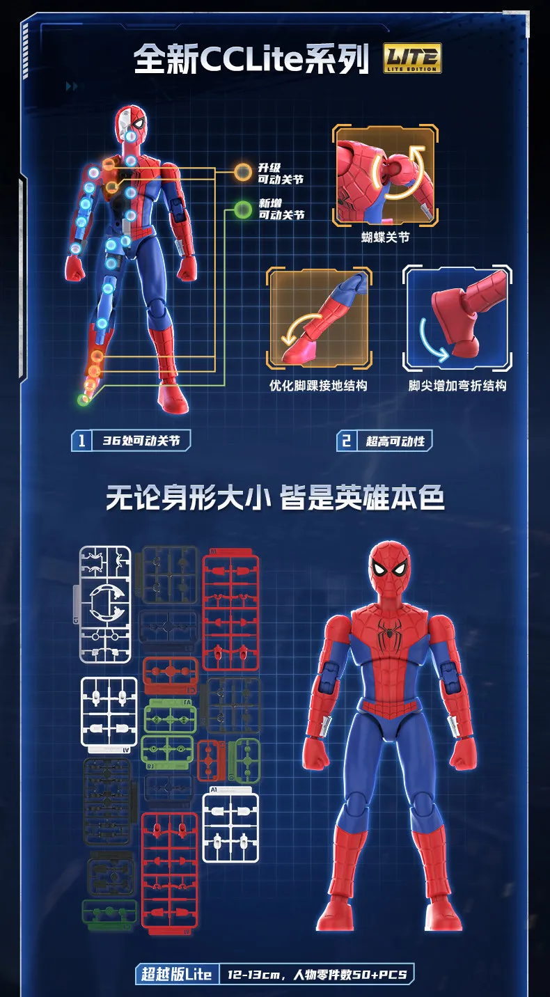 BLOKEES Spider-Man Venom Scarlet Spider Green Goblin Miles Morales Gwen Doctor Octopus Mysterio Scorpion Actionfigur Spielzeug Geschenk – Detail 22