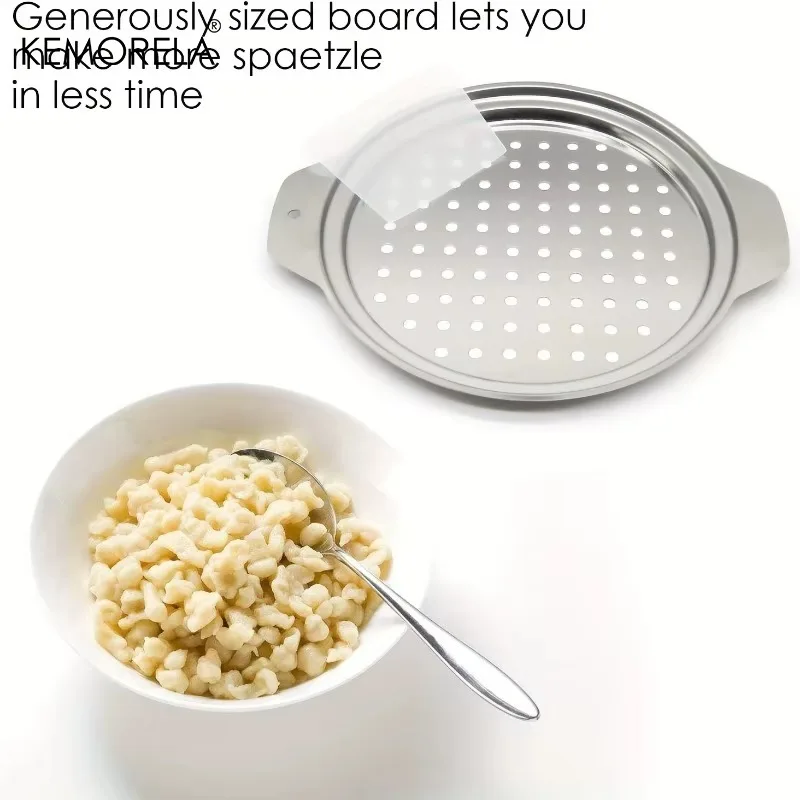 غطاء صانع سبيتزل من الفولاذ المقاوم للصدأ من كيموريلا مع مكشطة صانع المعكرونة البيض الألماني التقليدي وعاء مصفاة السباغيتي #3