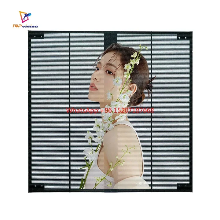 TOPvision Transparent High Brightness Led Film Display Screen Led Video Wall Glass Advertising Screen