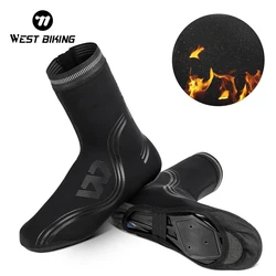 WEST BIKING Winter Warm Cycling Hiking Shoes Cover Road Bike Shoes Protector Waterproof Windproof Motorcycle Thermal Overshoes