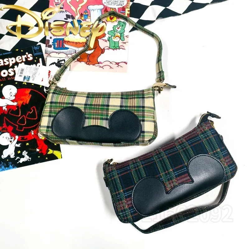 Disney Mickey New Women's Shoulder Bag Fashion Trend Women's Shoulder Messenger Bag Cartoon Retro Women's Bag High Quality