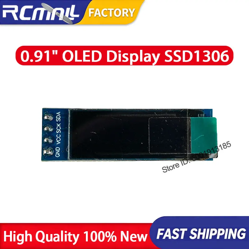 modulo-de-display-oled-de-091-polegadas-128x32-ssd1306-tela-i2c-4-pinos-compativel-com-arduino-raspberry-pi-essenciais-para-configuracao-de-escritorio-em-casa