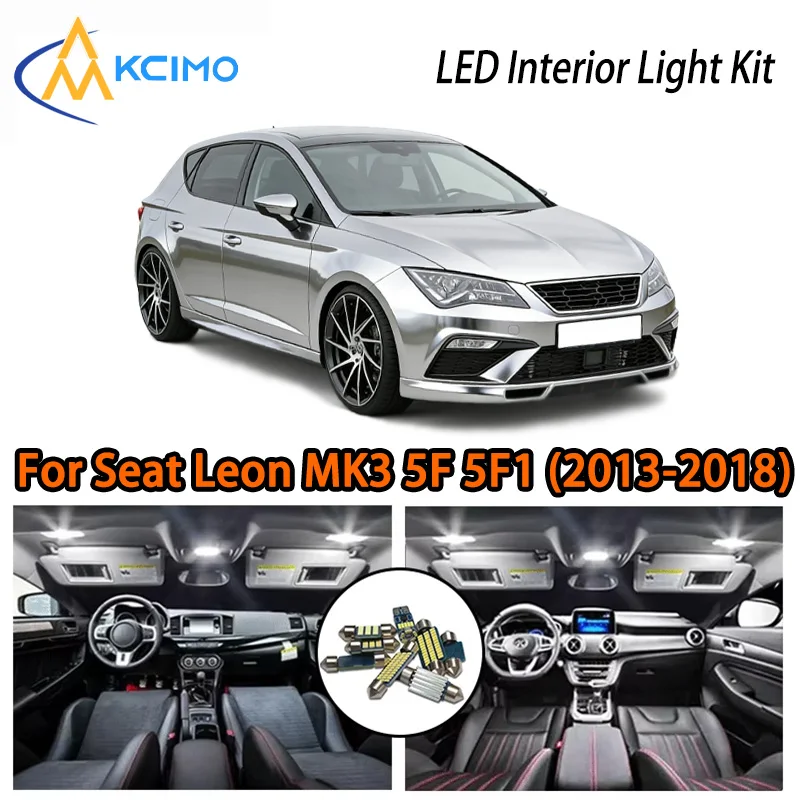 

KCIMO For Seat Leon MK3 5F 5F1 (2013-2018) Premium LED Interior Kit - 2 Colors , Quick Installation, Long-Lasting