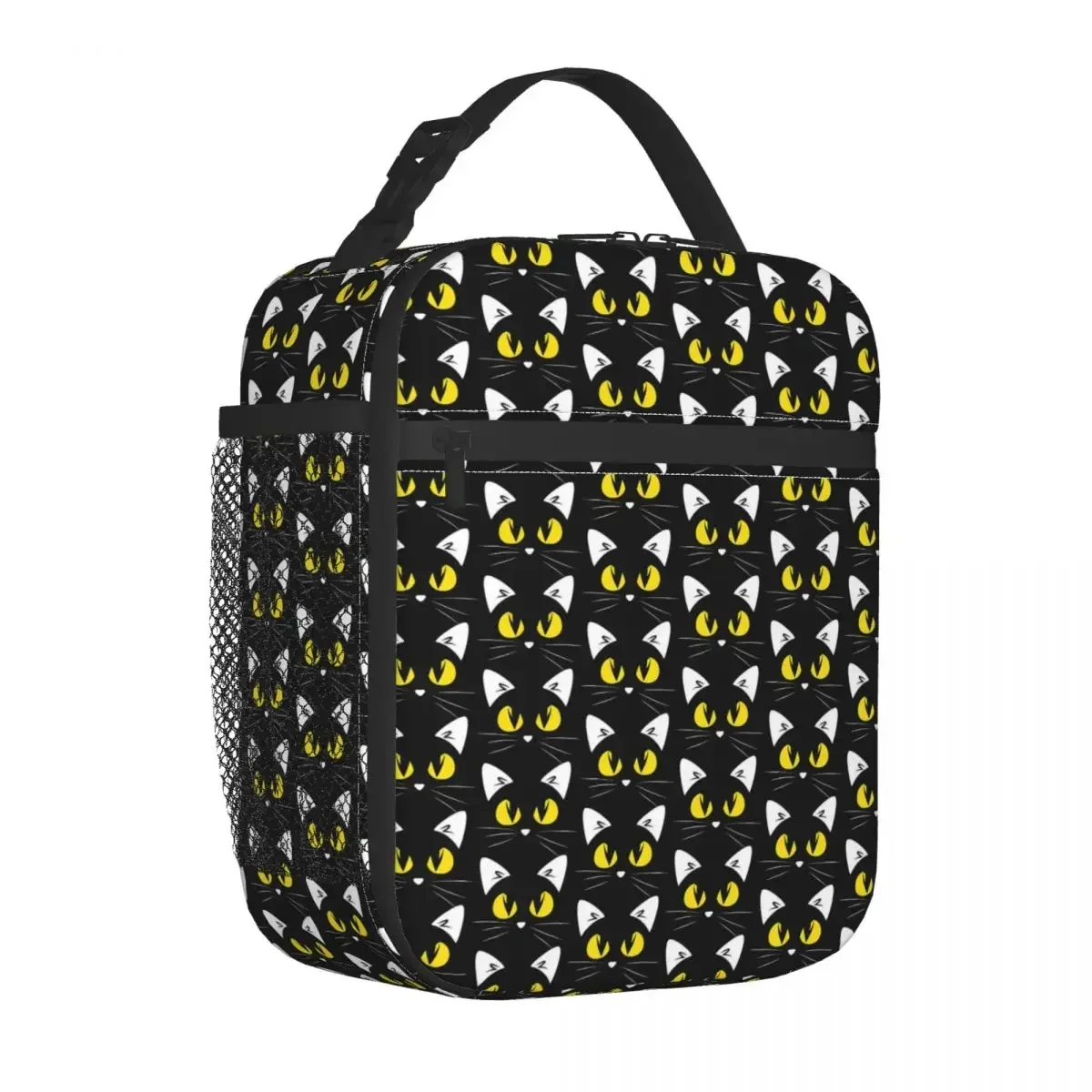 Halloween Print Lunch Bag Black Cats Picnic Lunch Box For Adult Fashion Designer Tote Food Bags Oxford Convenient Cooler Bag