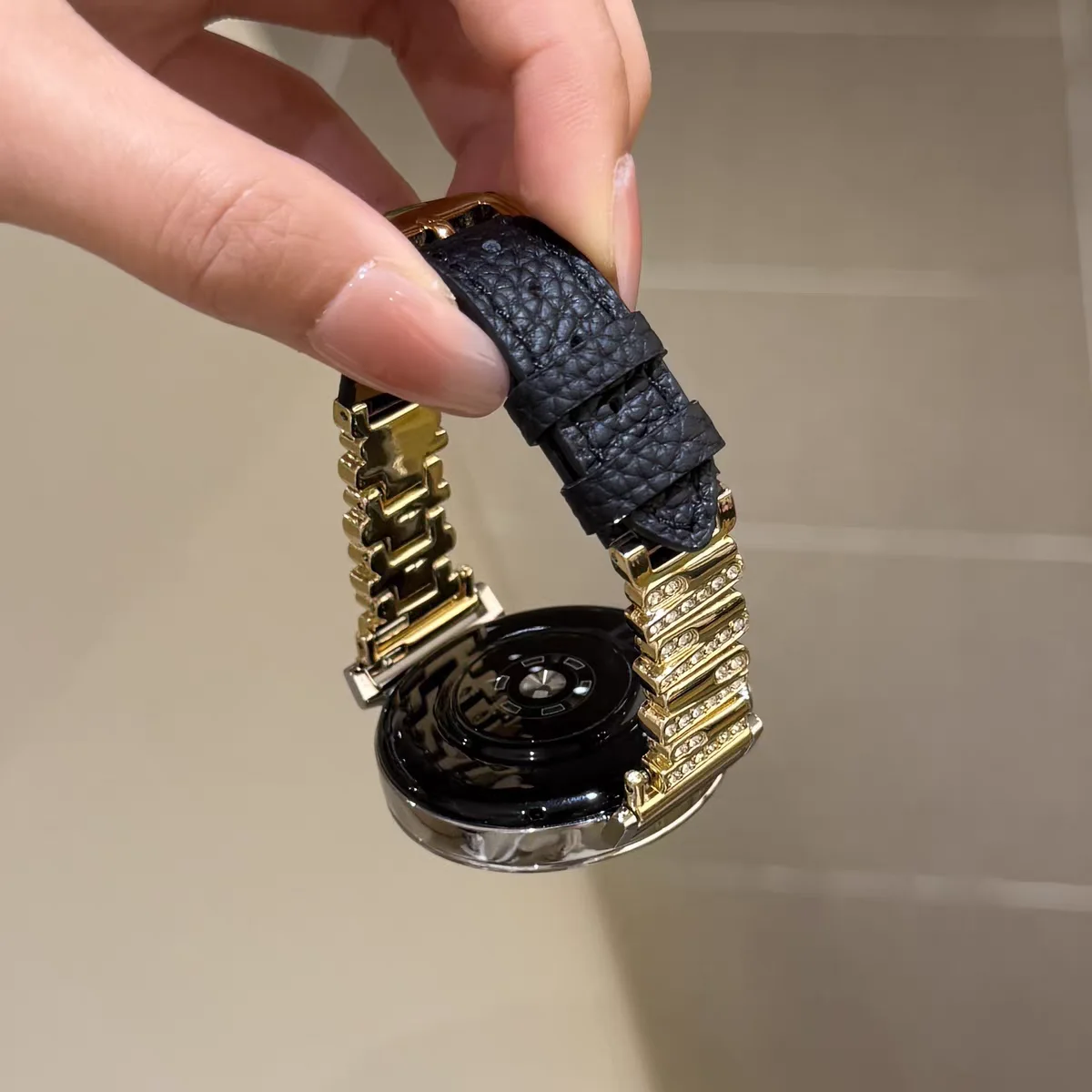 Bonito Bling 20mm 22mm 18mm correa de cuero enlace de bucle para Samsung Galaxy Watch 7 FE 5 Pro 4 6 clásico 44mm 40mm pulsera correa