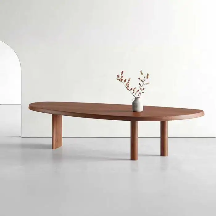 

Современный минималистичный стол, обеденный стол нестандартной формы, чайный столик из массива дерева в стиле ваби-саби, конференц-стол, минималистичный компьютерный стол.