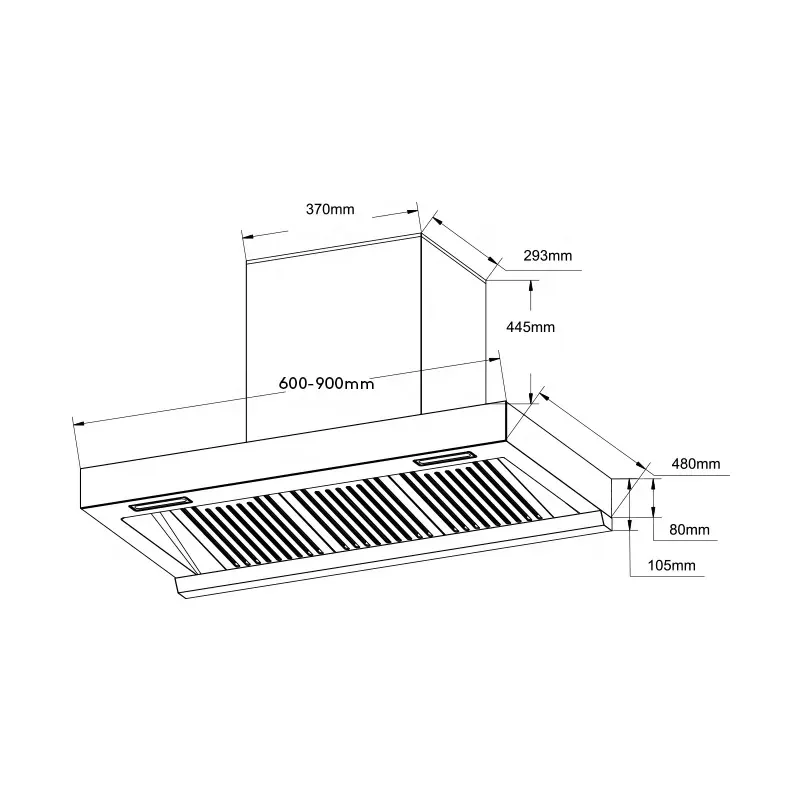 Hot Sale T-Shape Range Hood with Slim Touch Control Auto Clean for Kitchen for Hotel Home Use