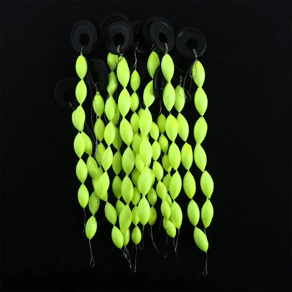 

30Pcs Fishing Float 6 In 1 String Type Seven Star Float Foam Space Bean Fishing Line Stopper Buoys Tackle Accessories