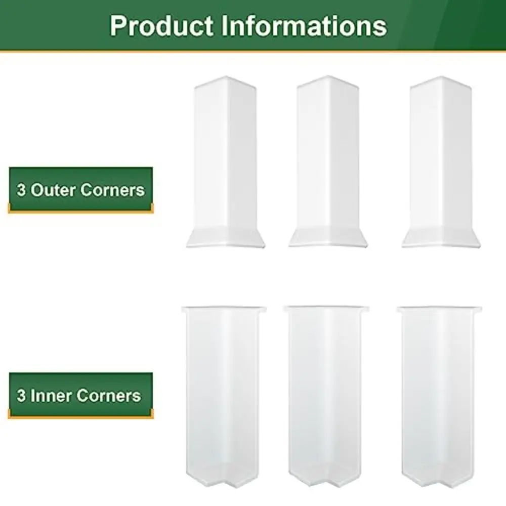 82MM Height Baseboard Corner Blocks Self Adhesive Inside and Outside Corners Wall Base Moulding Trim Connector Skirting Board