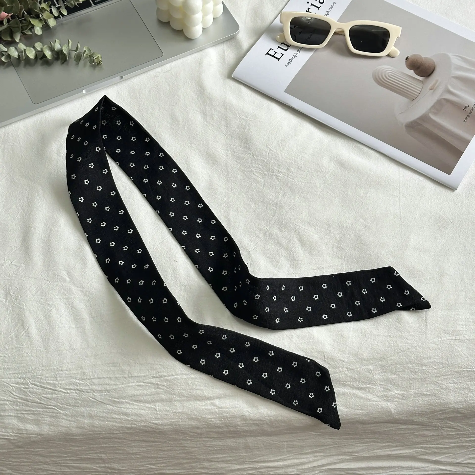 2025 neue Koreanische Stil Baumwolle Lange Seide Schal frauen Frühling Modische Alle Passenden Herbst/Winter Taschen Dekorative handgelenk Handtuch