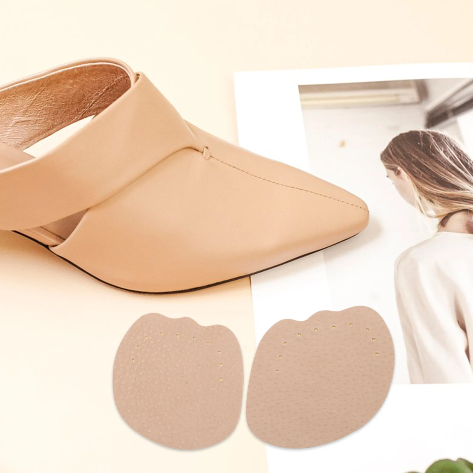 

4Pairs Forefoot Pads Cushioned Insole Inserts for High Heels Women Non-Slip Adhesive Foot Pads Breathable Sole Pad Replacement