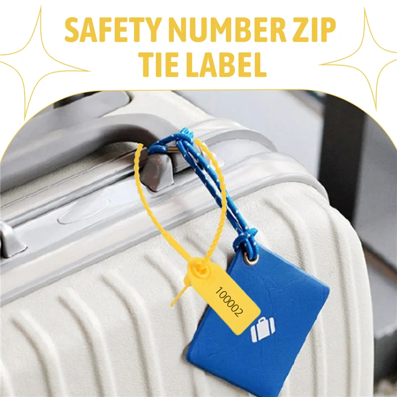APPLIA-1000 Pcs Fire Extinguisher Tags Security Tags Seals Safety Numbered Zip Ties Labels (Yellow)