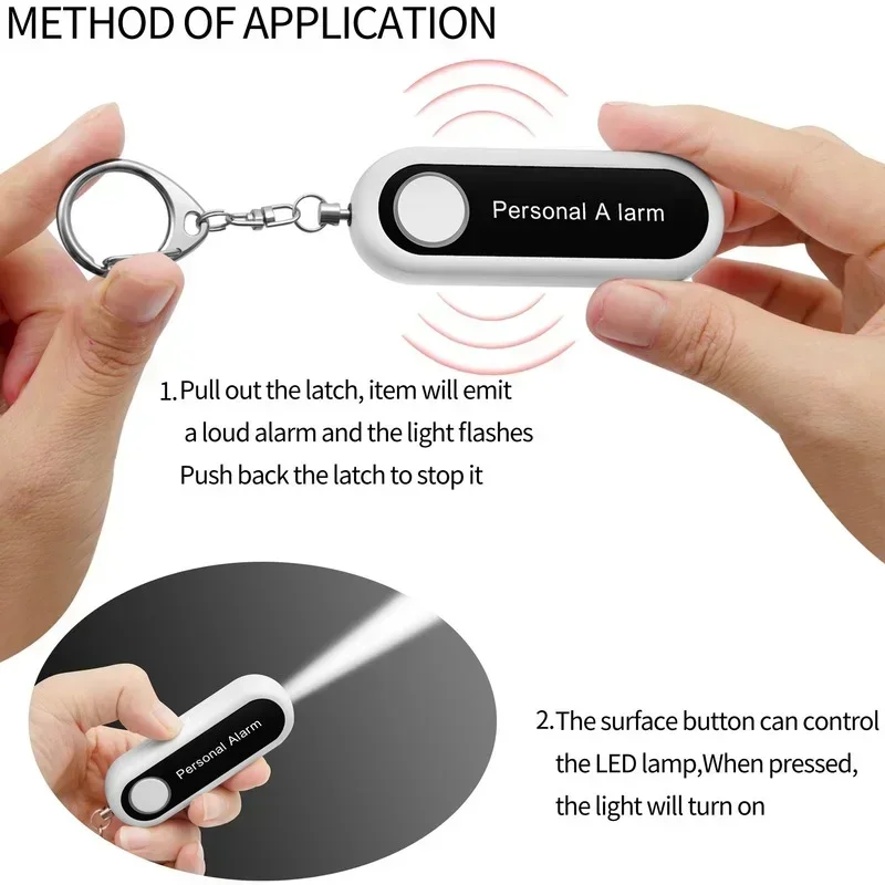 Personal Security Alarm With LED Lights, Emergency Safety Alarm For Women, Men, Child, 125DB Portable Self Defense Alarm Keychai