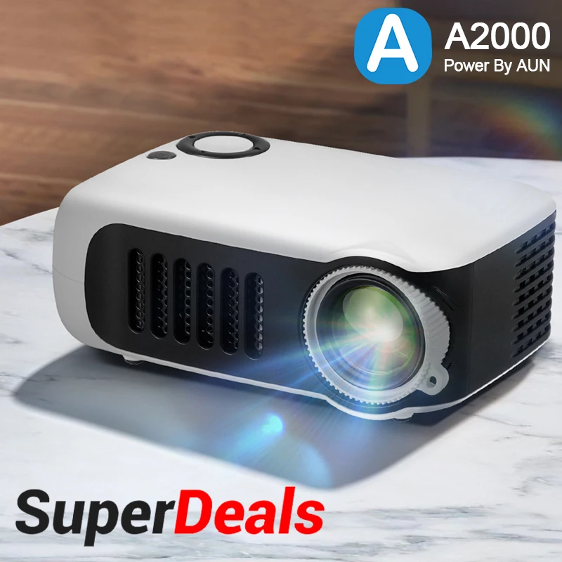 Mini Projector A2000 Multimedia System Portable Projector Home Theater Cinema 3D Smart Support 1080P Video Movie Proyector