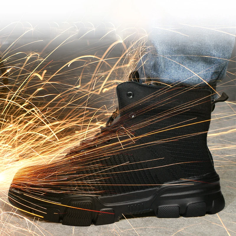 High top Protective Shoes Man Safety Shoes Anti-puncture Work Sneaker Light Work Shoes Men Steel Toe Indestructible Safety Boots