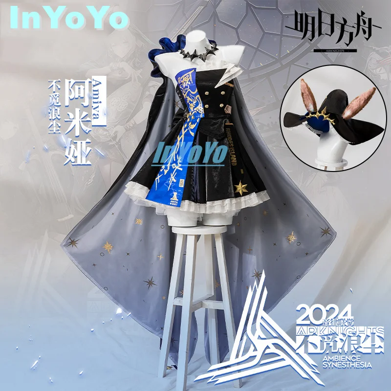 InYoYo Amiya Cosplay Costume Arknights 2024 AMBIENCE SYNESTHESIA Game Suit Uniform Dress Hat Halloween Party Outfit Women Role