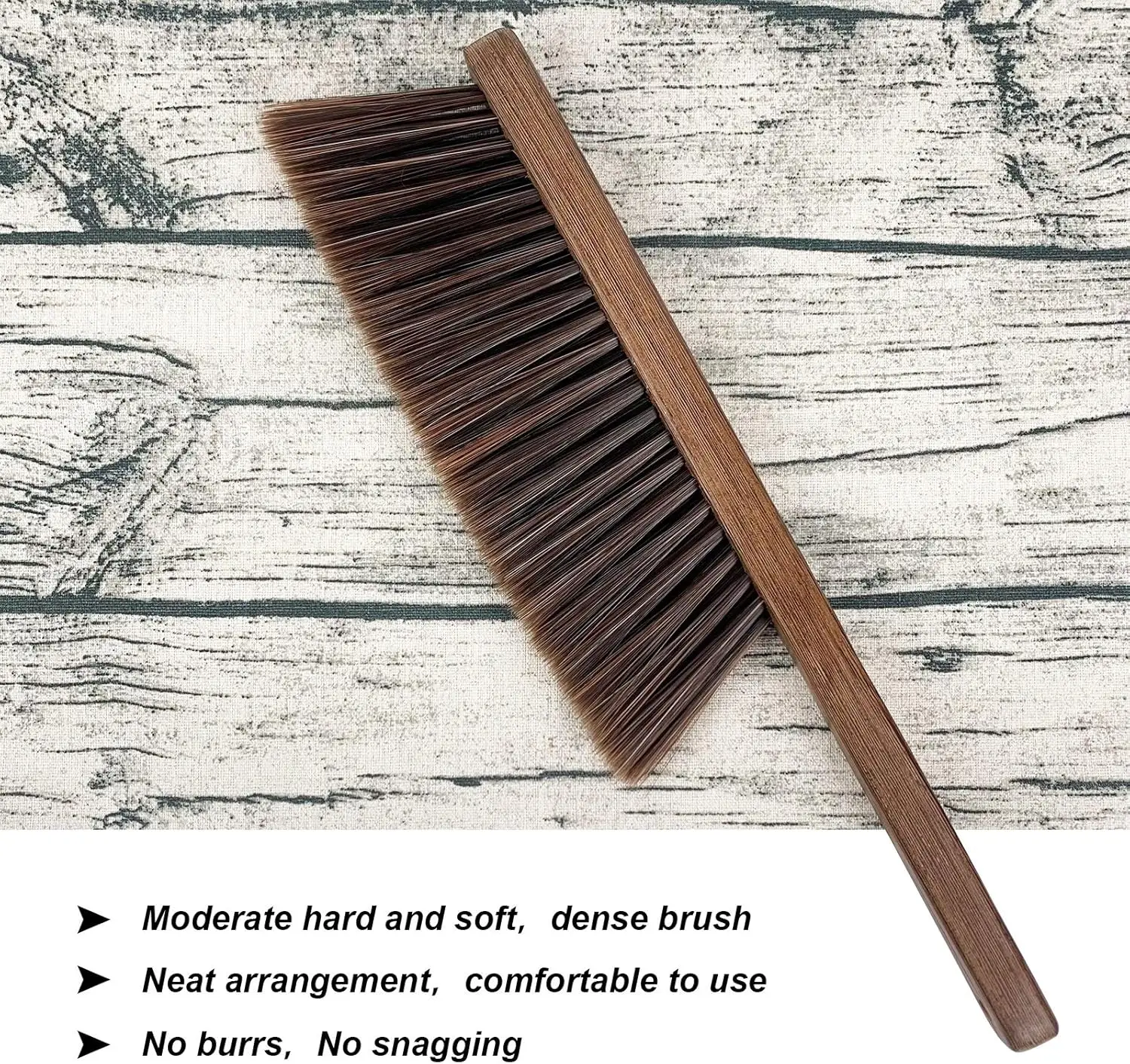 Hand Broom Cleaning Brushes-Soft Bristles Dusting Brush for Cleaning Car/Bed/Couch/Draft/Garden//Clothes,Wooden Handle Shoe horn