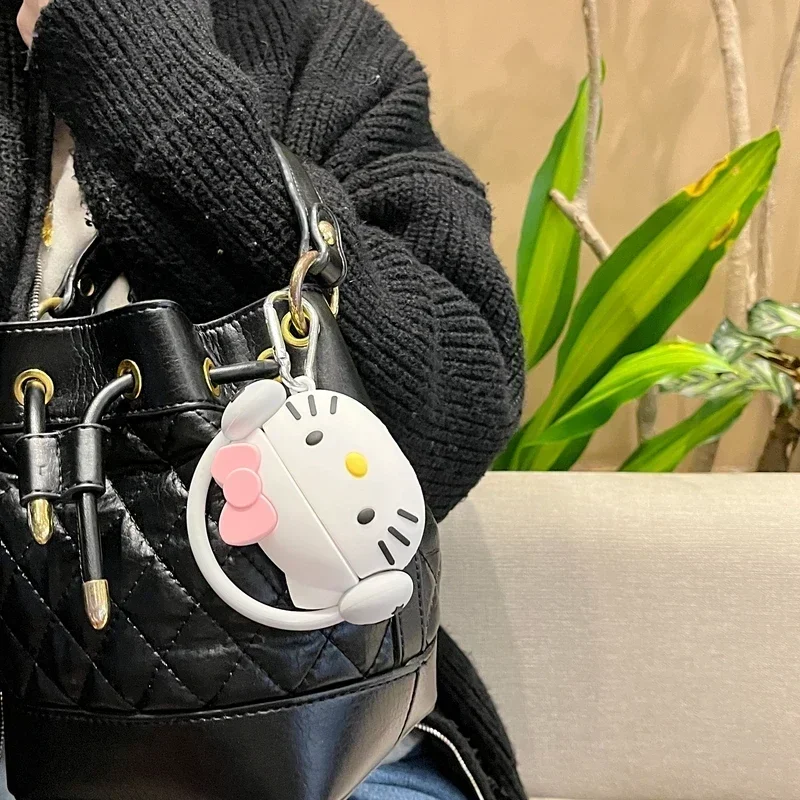 Miniso 3D Olá Kitty caso fone de ouvido estereoscópico para Airpods, fone de ouvido sem fio Bluetooth, silicone macio fone de ouvido 1, 2, 3 Pro