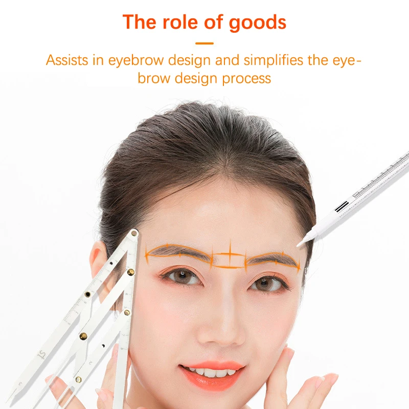 

Stainless Steel Microblading Balance Positioning Equidistant Eyebrow Mapping Ruler Golden Ratio Ruler Measurement Tool