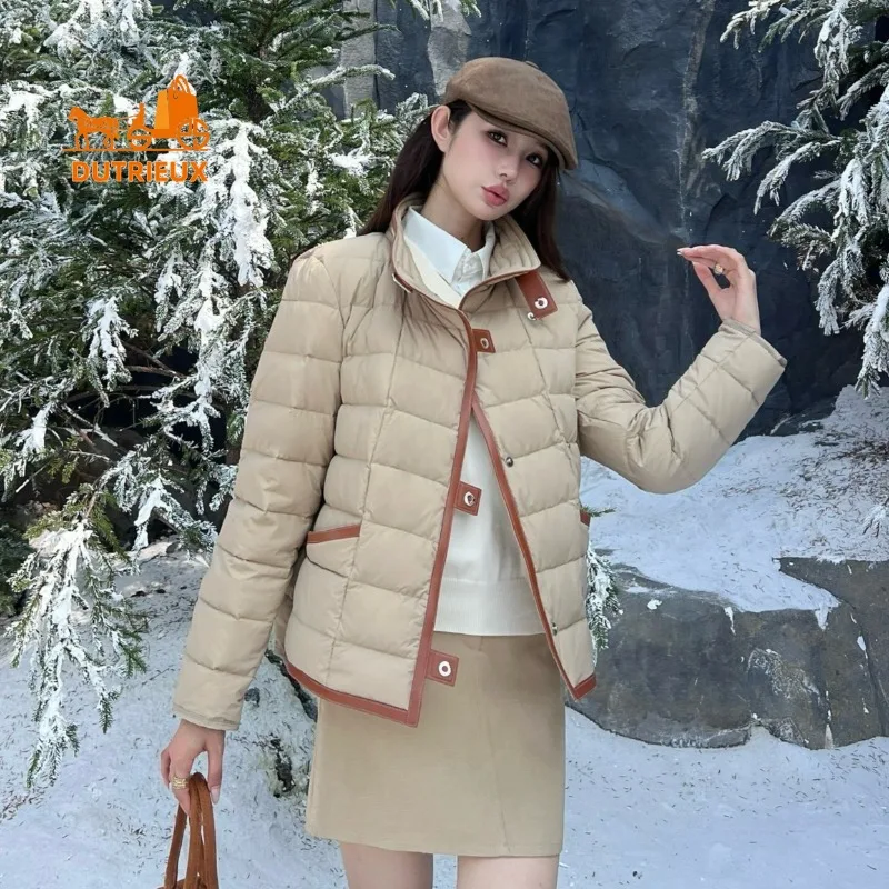 2025 New Winter Women's Short Down Jacket,Fashion Elegant 90% White Goose Down Daily Casual Light Thick Warm Coat for Women