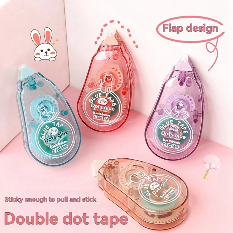 F-3C 4 بكرات مع شريط لاصق على الوجهين وموزع أسطوانة الغراء، يستخدم لصناعة يدوية والمدارس والمكاتب.