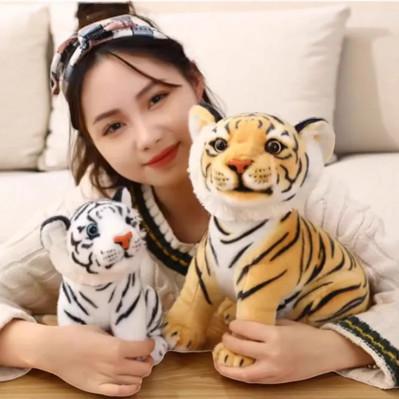 20-25CM simulación gigante Tigre Collie perro Peluche juguetes Linda vida Real bosque Animal Peluche almohada niñas bonito regalo de cumpleaños