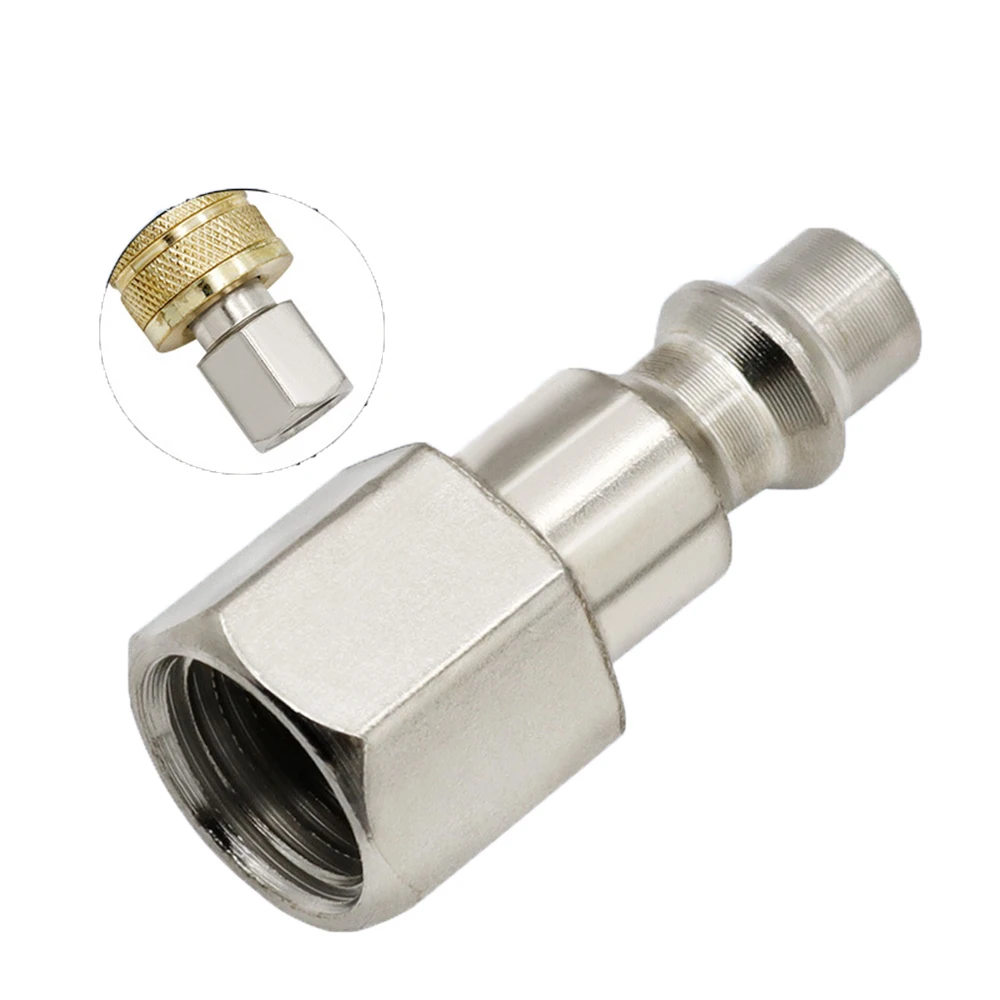 5Piece Copper Nickel Plating Pneumatic Tools Air Gun Air Pump Air Compressor C-Type Self-Locking Quick Connector 1/4NPT