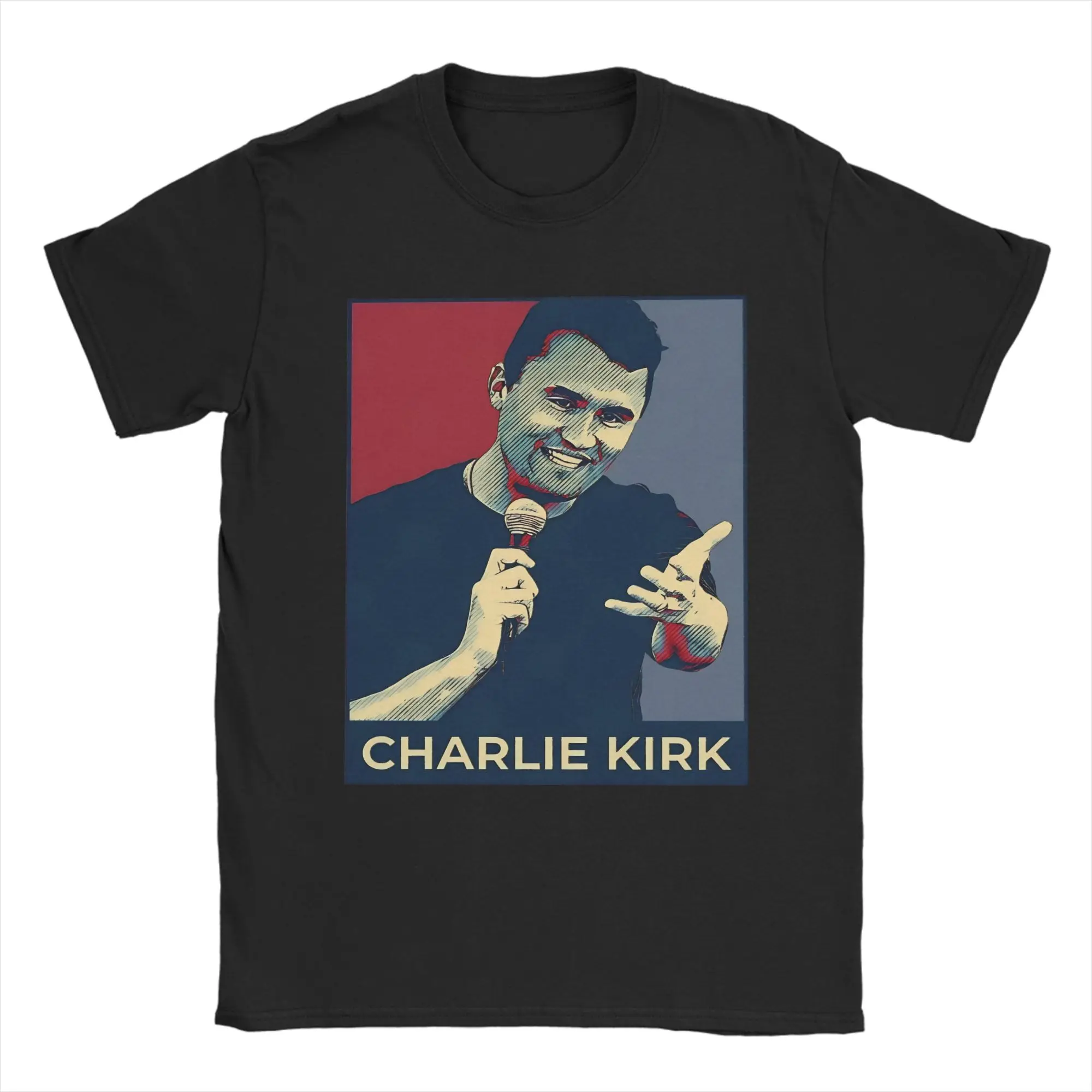 

Charlie Kirk RIP Men T Shirts Amazing Tee Shirt Short Sleeve Round Neck T-Shirts 100% Cotton Printing Clothing