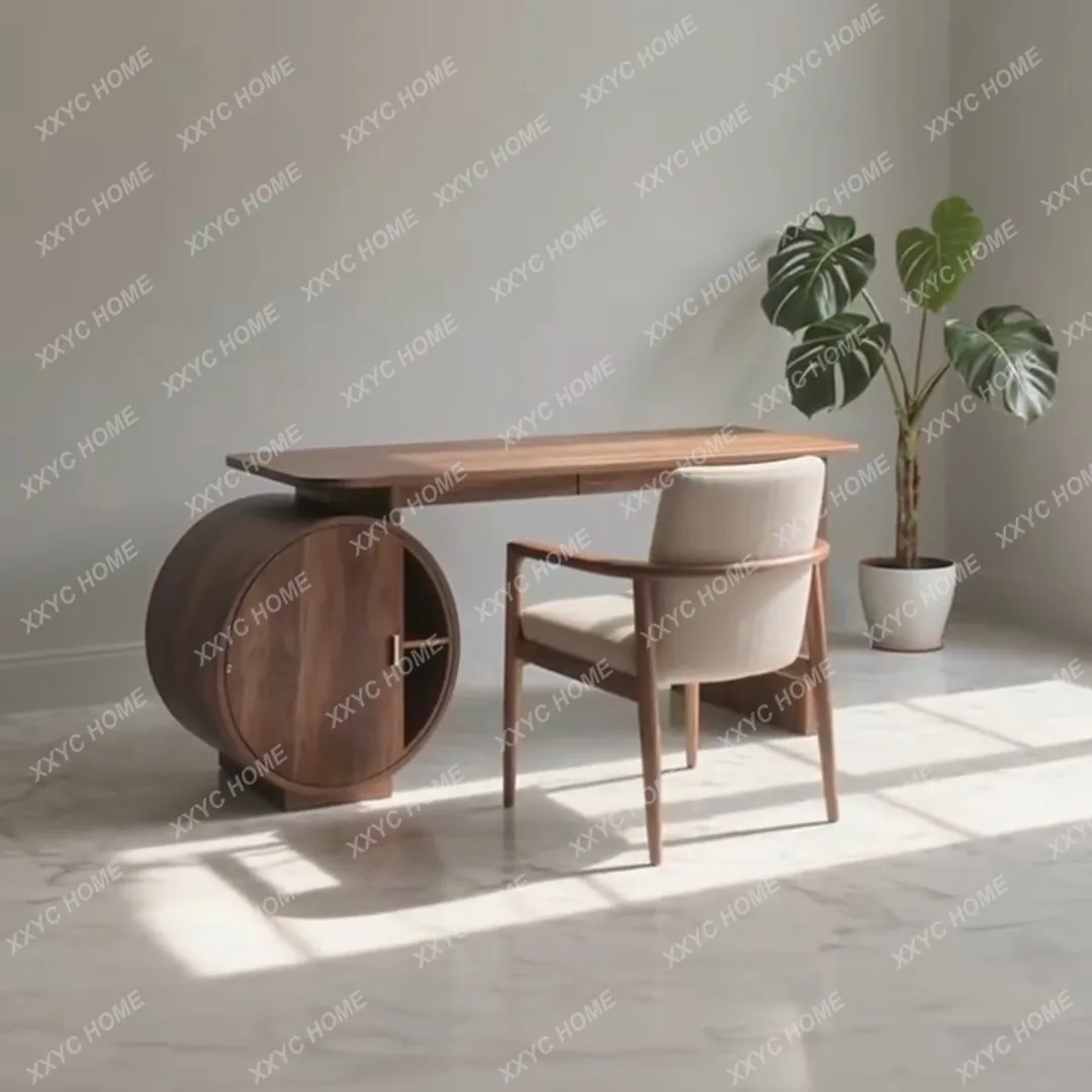 A  New Chinese style, solid wood desk modern office, home writing desk, simple and modern