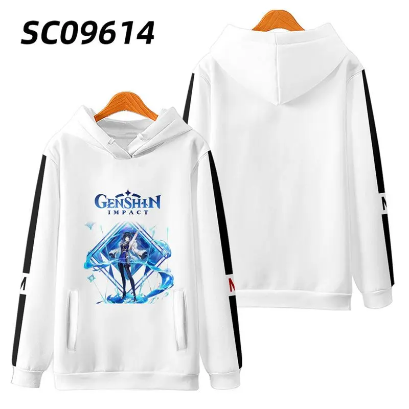 Sweat à capuche Cosplay pour hommes et femmes, sweat-shirt Harajuku, pull Hip Hop, veste à capuche Oupillar, jeu Genshin Impact, Yelan