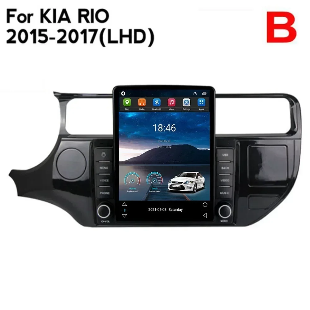 For Tesla Style 2Din Android 13 Car Radio for KIA K3 RIO 2015-2035 Multimedia Video Player GPS Stereo Carplay DSP RDS Camera